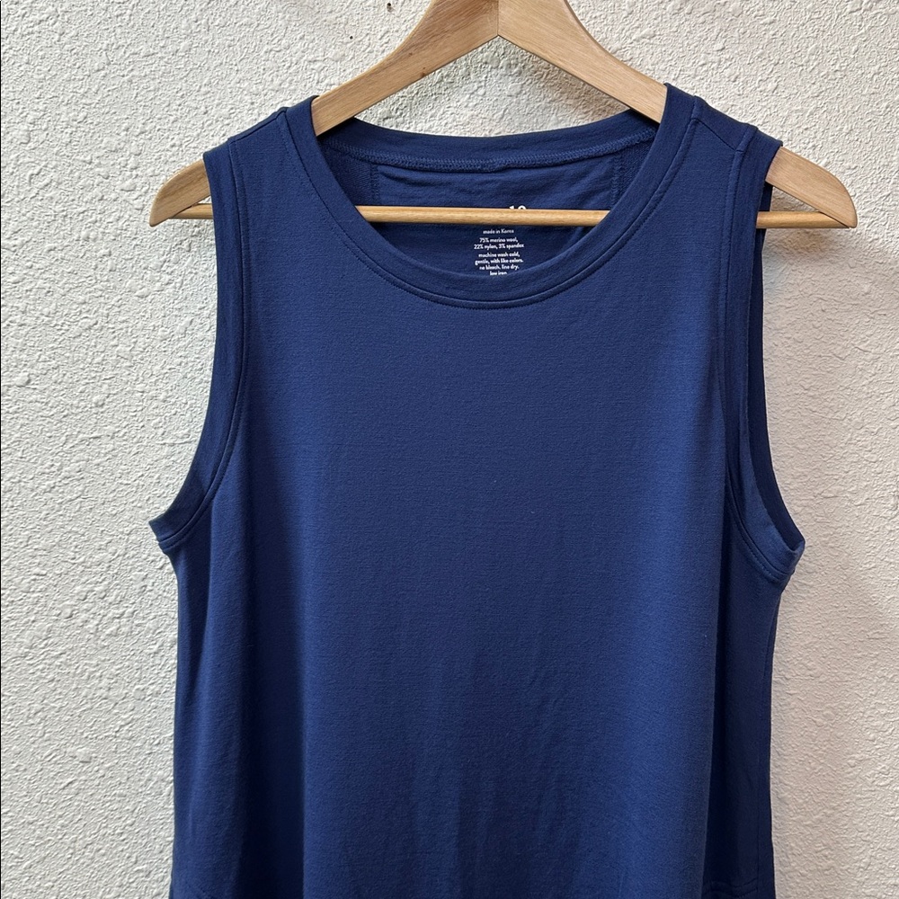Wool& Sierra Tank Dress L-Long Iris blue NWOT - Picture 5 of 13